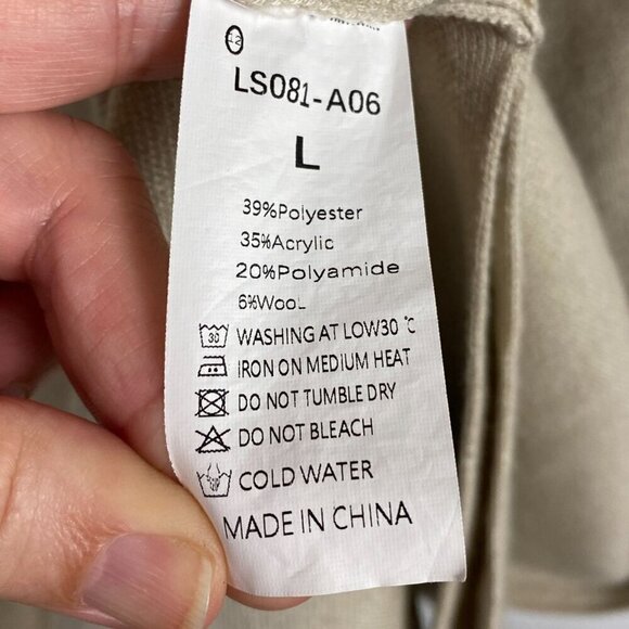 Lillusory Womens Long Sleeve Open Duster Cardigan Coatigan Sz L Beige Oversized - Picture 7 of 11